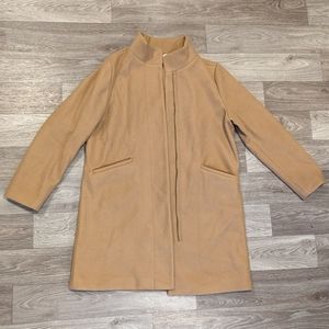 Funnel Neck Wool Coat